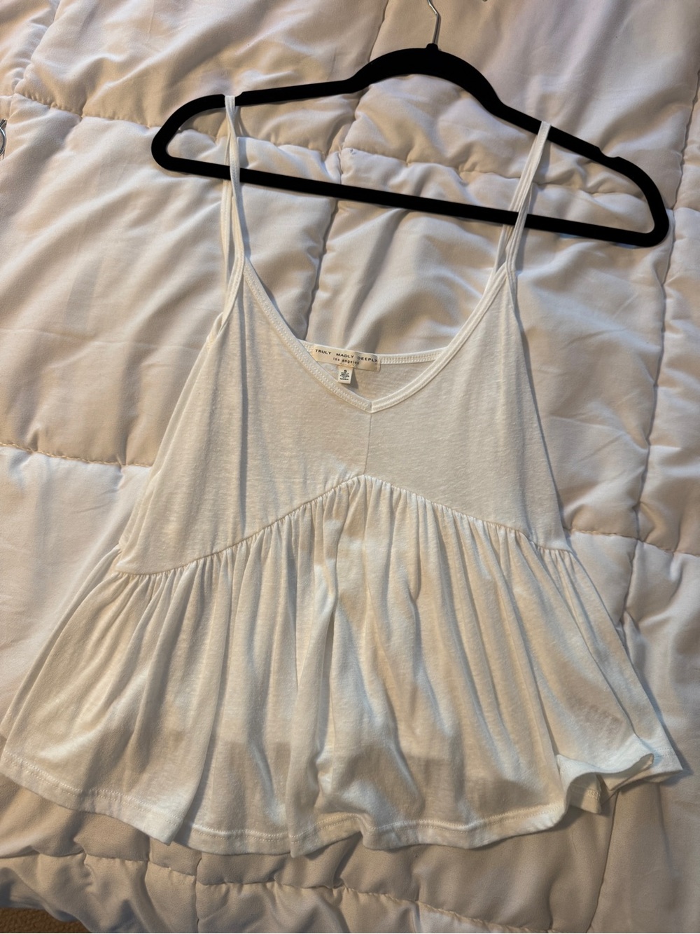 Urban Outfitters White Spaghetti Strap Peplum Tank